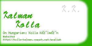 kalman kolla business card